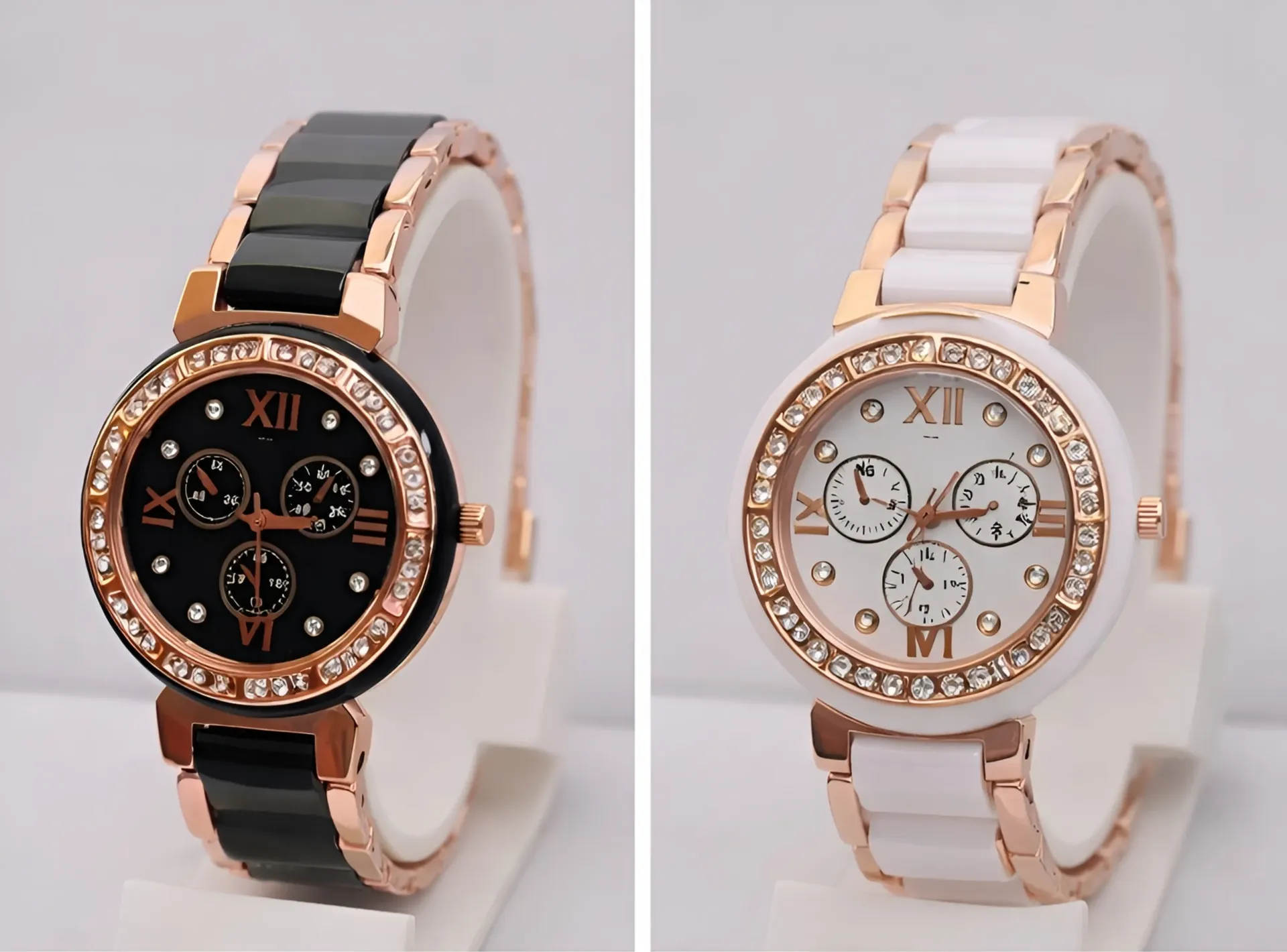 Analog Tatan with black mina round dial 2 watch combo for womens or girls