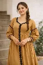 Y & A KURTI'S SET (ALTERNATIVE ANARKALI KURTI BROWN & BLACK)